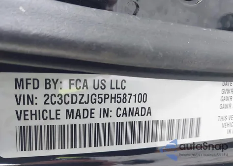 2023 Dodge Challenger Gt из США, поврежденный, VIN 2C3CDZJG5PH587100